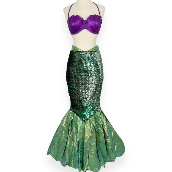 Disney Dresses & Skirts - Little Mermaid Tail Handmade Sequins Costume Cosplay Ariel deluxe professional